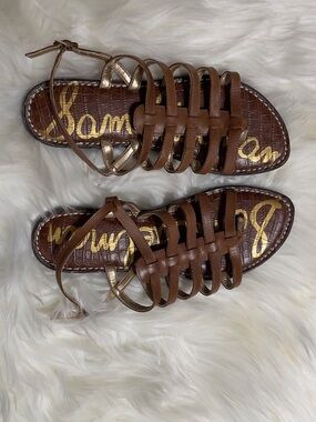 Sam Edelman Brown Leather Gladiator Sandals